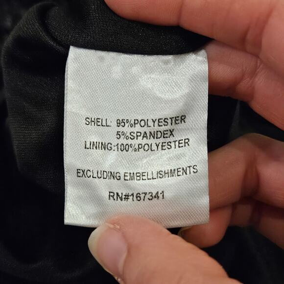 Hello Molly Dress Womens Size 10 She's The Gift Sequin Mini Black Strapless Bow - Picture 13 of 14